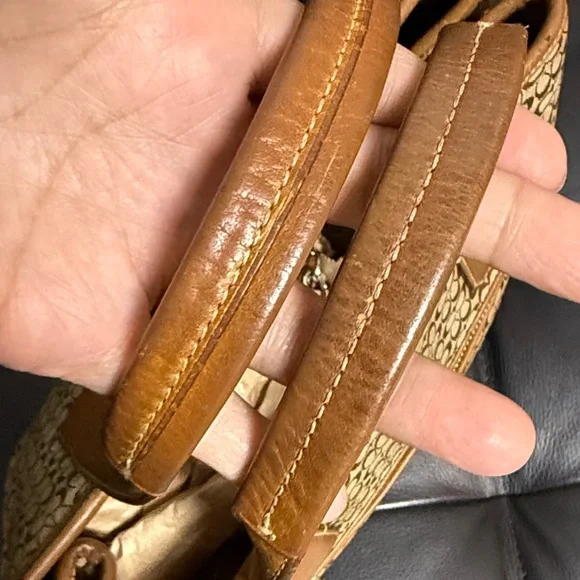 Coach Tan and Camel Brown Leather Handbag - Picture 6 of 15